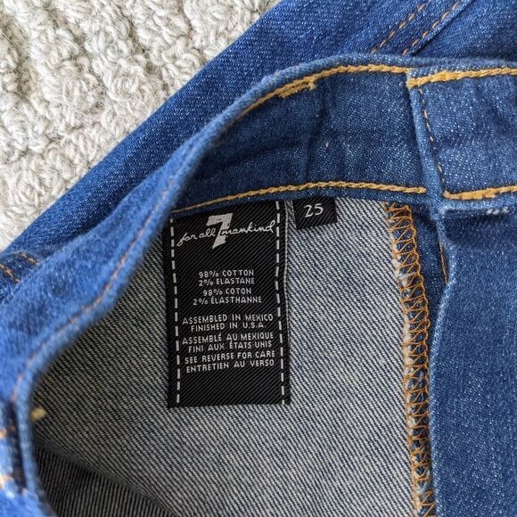 7 FOR ALL MANKIND High Rise Straight Leg Jeans Sz 25 - Picture 6 of 12